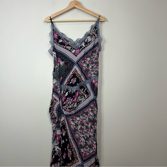 Intimately Free People Stevie Lace Print Maxi Dress Graphite Size Large - Picture 7 of 9